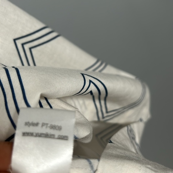 Yumi Kim Linen Skort Pants Wide Leg White Navy Stripe Pleated size small - Picture 14 of 17